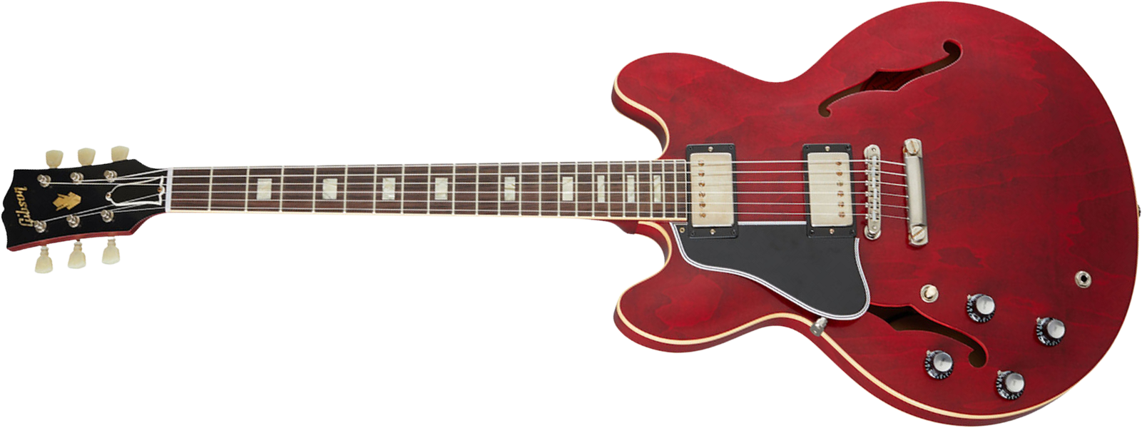 Gibson Custom Shop Historic Es-335 Reissue 1964 Lh Gaucher 2h Ht Rw - Vos Sixties Cherry - Linkshandige elektrische gitaar - Main picture