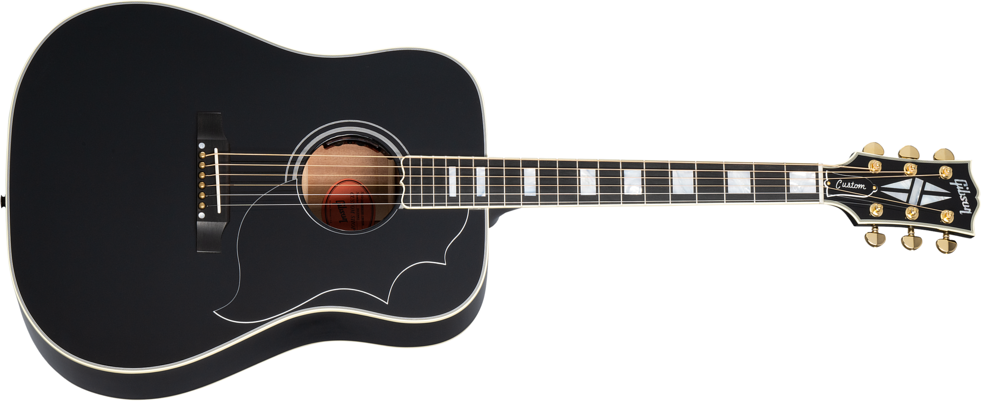 Gibson Custom Shop Hummingbird Custom Dreadnought Epicea Acajou Eb - Ebony - Elektro-akoestische gitaar - Main picture