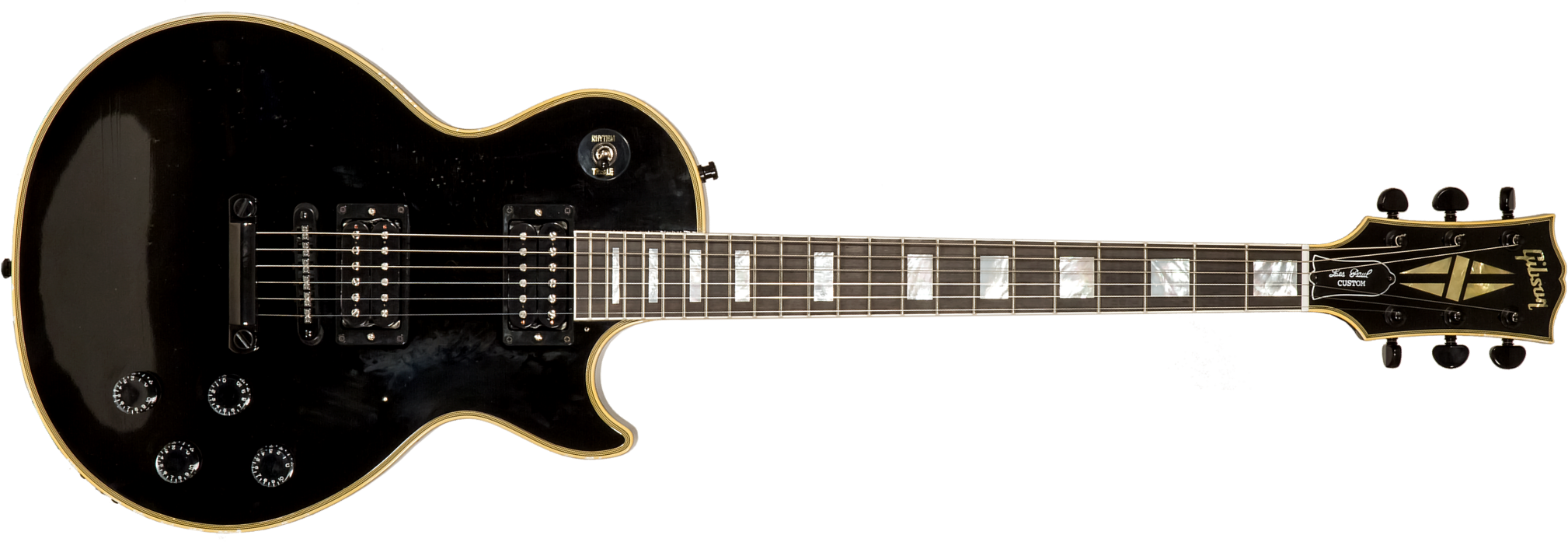 Gibson Custom Shop Kirk Hammett Les Paul Custom 1989 2h Ht Eb #kh009 - Murphy Lab Aged Ebony - Kenmerkende elektrische gitaar - Main picture
