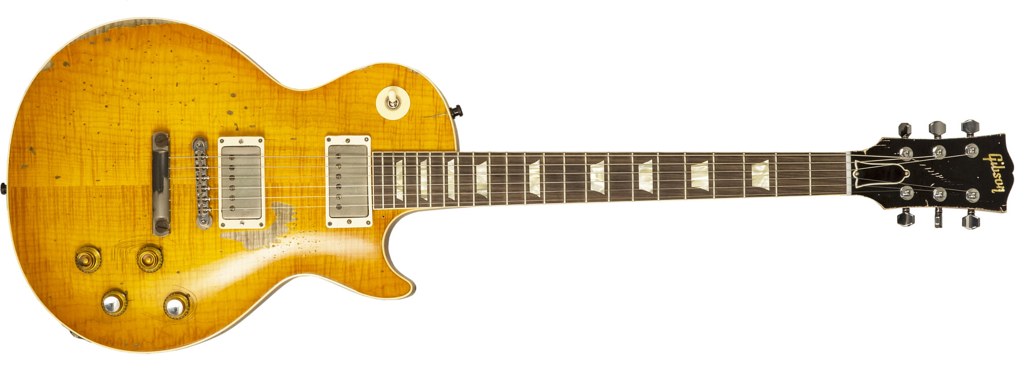 Gibson Custom Shop Kirk Hammett Les Paul Standard Greeny 2h Ht Rw #932582 - Murphy Lab Aged Greeny Burst - Enkel gesneden elektrische gitaar - Main pi
