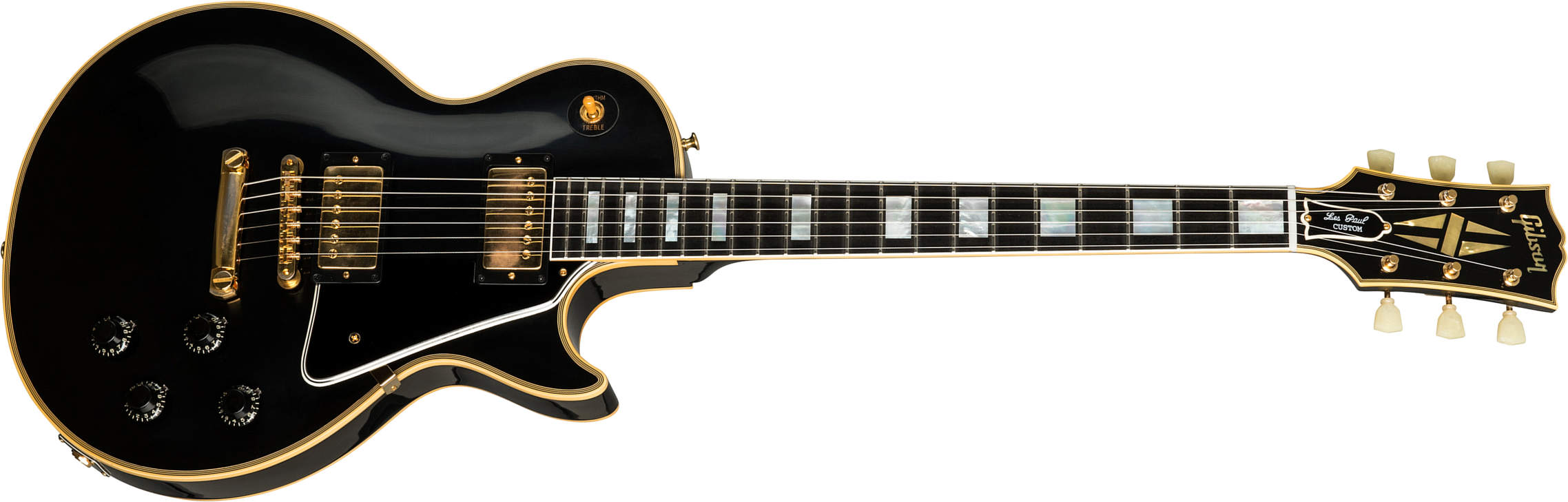 Gibson Custom Shop Les Paul Custom 1957 Reissue 2-pickup 2019 2h Ht Eb - Vos Ebony - Enkel gesneden elektrische gitaar - Main picture