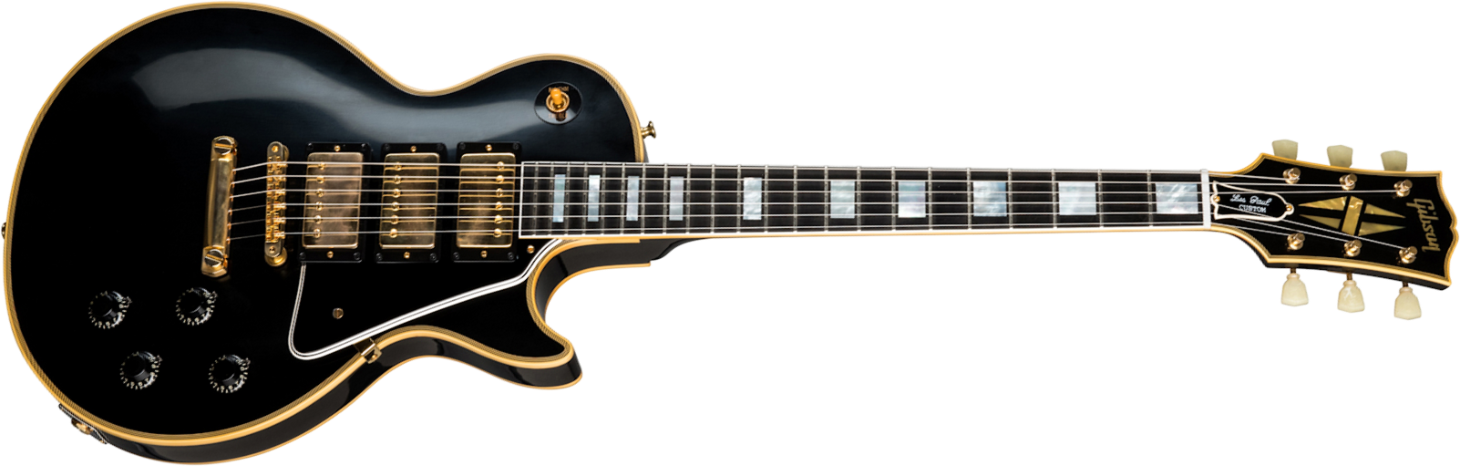 Gibson Custom Shop Les Paul Custom 1957 Reissue 3-pickup 2019 3h Ht Eb - Vos Ebony - Enkel gesneden elektrische gitaar - Main picture