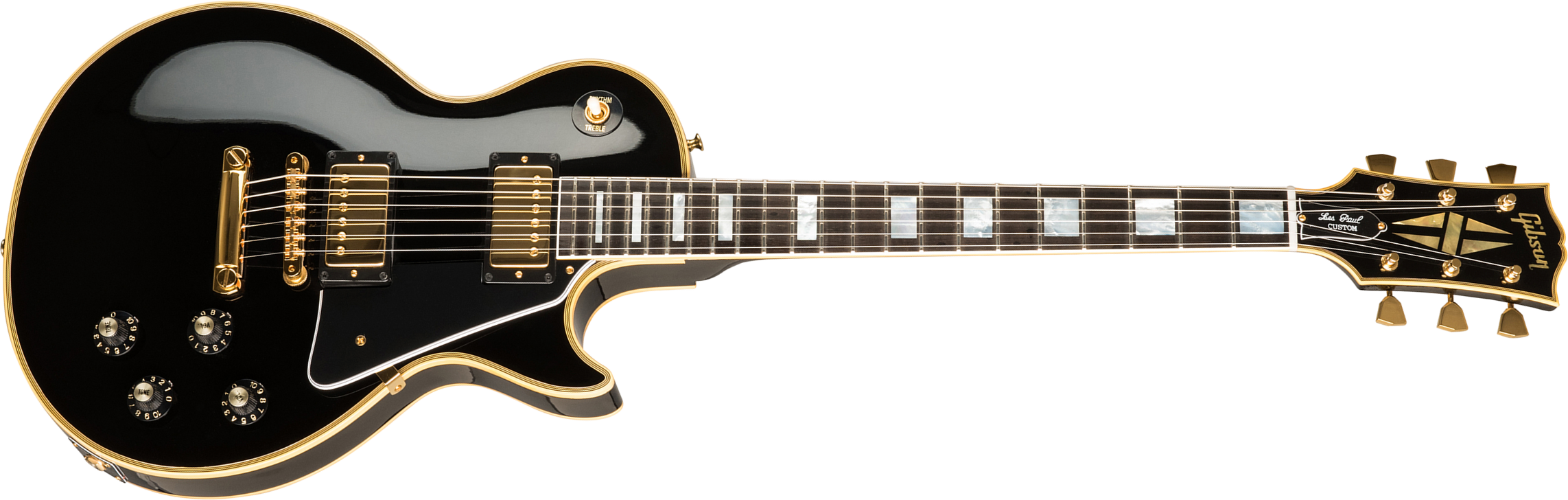 Gibson Custom Shop Les Paul Custom 1968 Reissue 2019 2h Ht Eb - Ebony - Enkel gesneden elektrische gitaar - Main picture