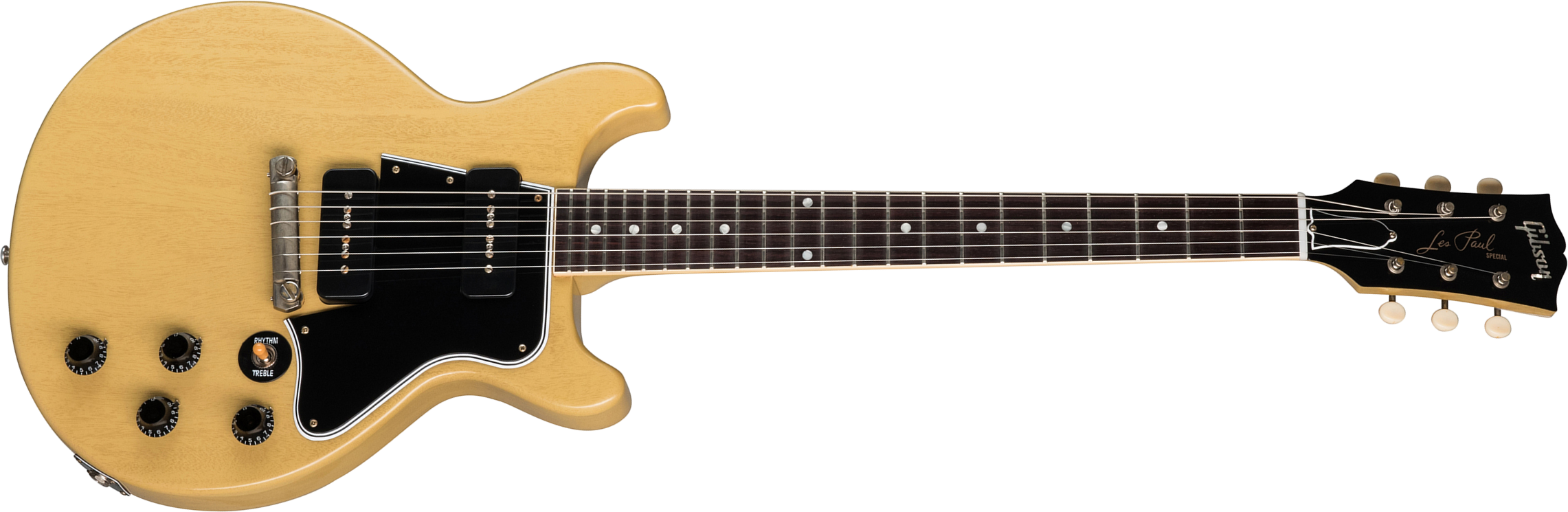 Gibson Custom Shop Les Paul Special 1960 Double Cut Reissue 2p90 Ht Rw - Vos Tv Yellow - Enkel gesneden elektrische gitaar - Main picture