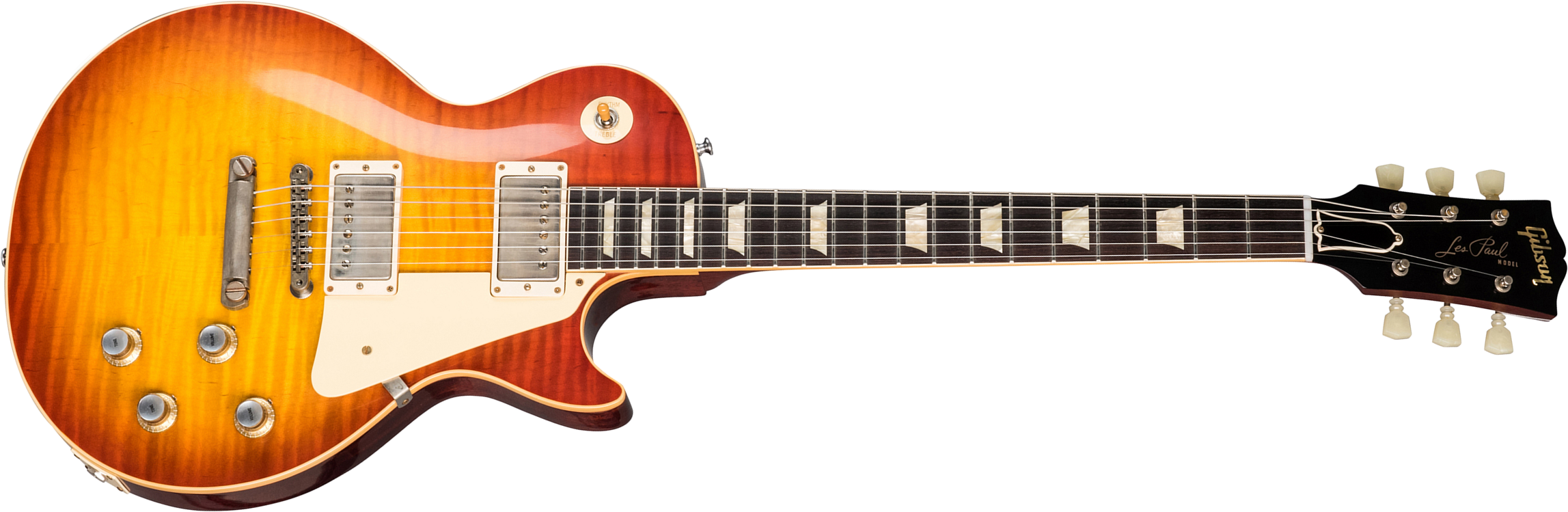 Gibson Custom Shop Les Paul Standard 1960 Reissue 2019 2h Ht Rw - Vos Washed Cherry Sunburst - Enkel gesneden elektrische gitaar - Main picture