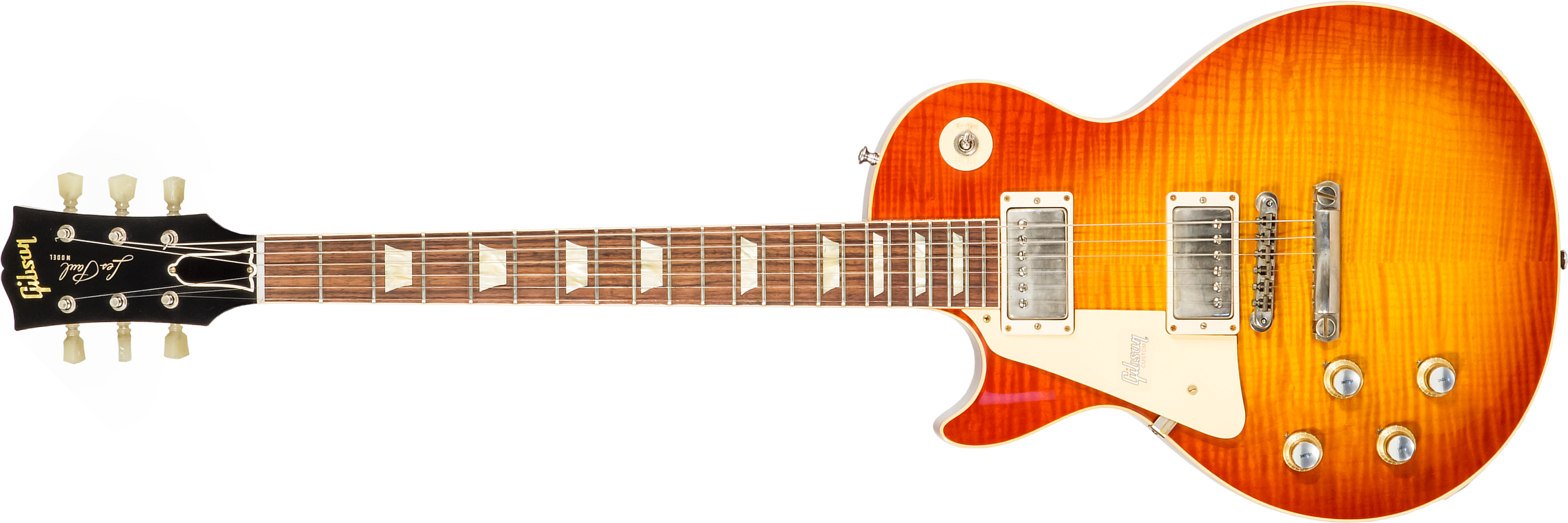Gibson Custom Shop Les Paul Standard 1960 Reissue Lh Gaucher 2h Ht Rw #09122 - Vos Tangerine Burst - Linkshandige elektrische gitaar - Main picture