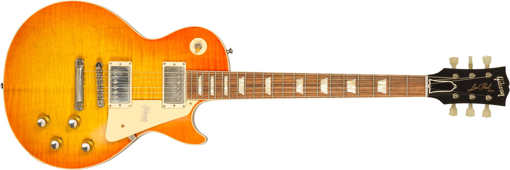 Gibson Custom Shop Les Paul Standard 1960 V2 60th Anniversary 2h Ht Rw #0600 - Vos Orange Lemon Fade - Enkel gesneden elektrische gitaar - Main pictur