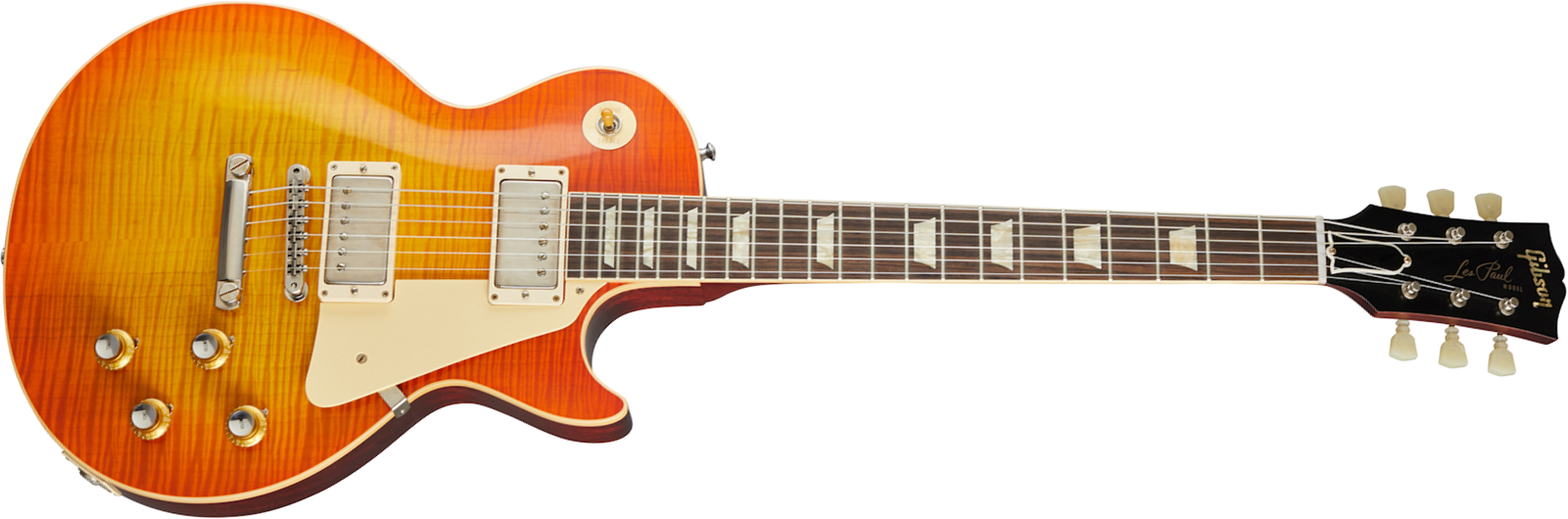 Gibson Custom Shop Les Paul Standard 1960 V2 60th Anniversary 2h Ht Rw - Vos Orange Lemon Fade - Enkel gesneden elektrische gitaar - Main picture