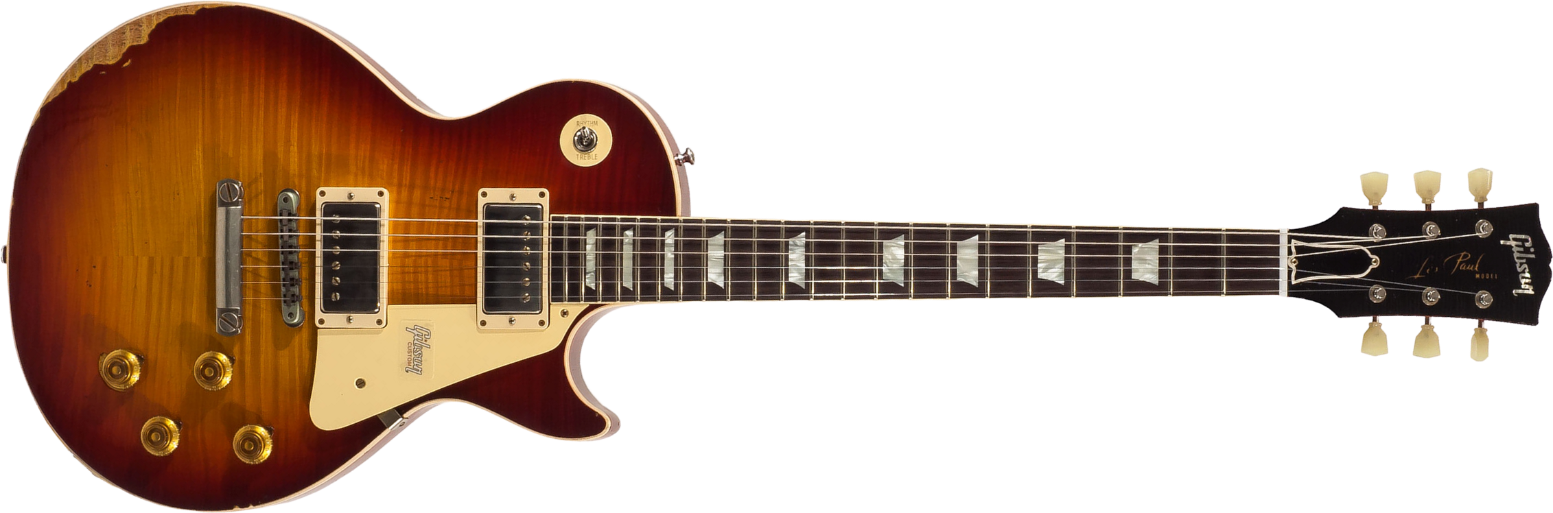 Gibson Custom Shop M2m Les Paul Standard 1959 2h Ht Rw #982206 - Heavy Aged Vintage Cherry Burst - Enkel gesneden elektrische gitaar - Main picture