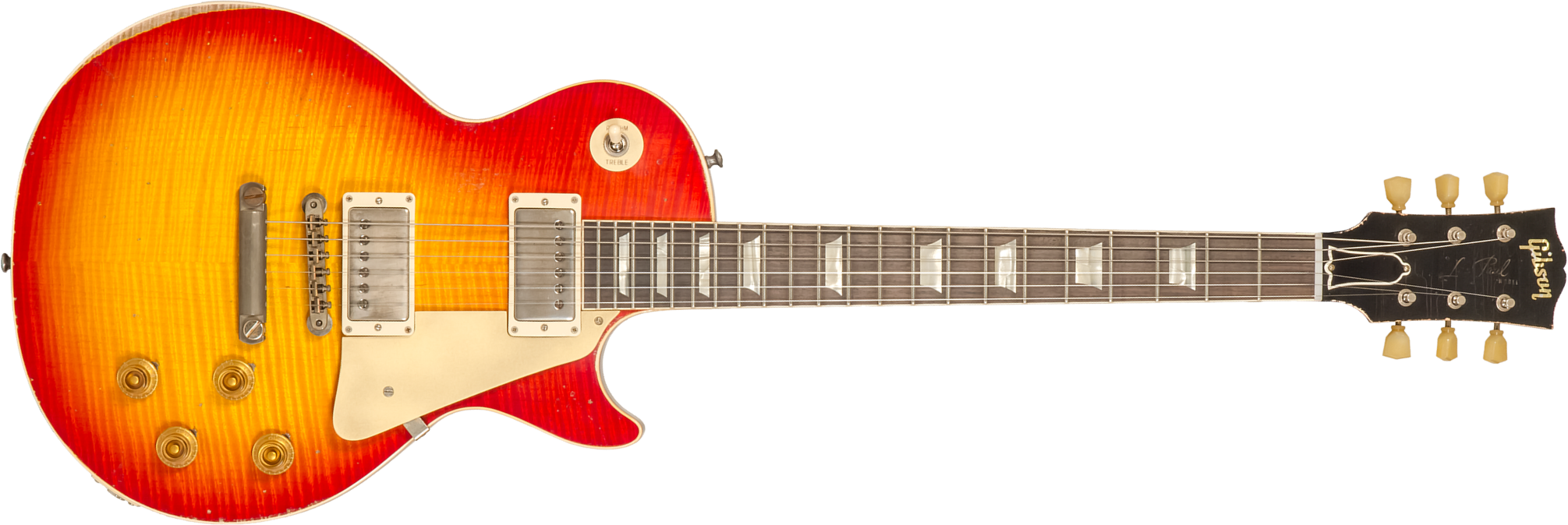 Gibson Custom Shop M2m Les Paul Standard 1959 Reissue 2h Ht Rw #934298 - Murphy Lab Ultra Heavy Aged Washed Cherry Sunburst - Enkel gesneden elektrisc