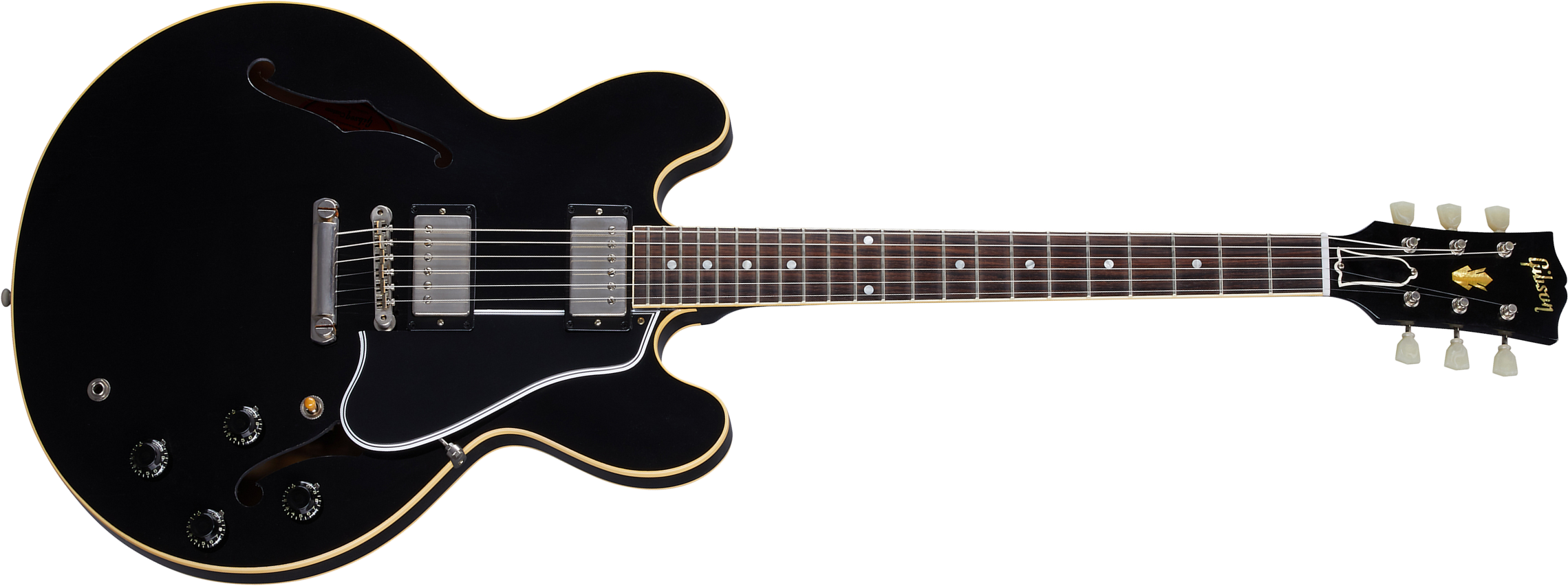 Gibson Custom Shop Murphy Lab Es-335 1959 Reissue 2h Ht Rw - Ultra Light Aged Ebony - Semi hollow elektriche gitaar - Main picture