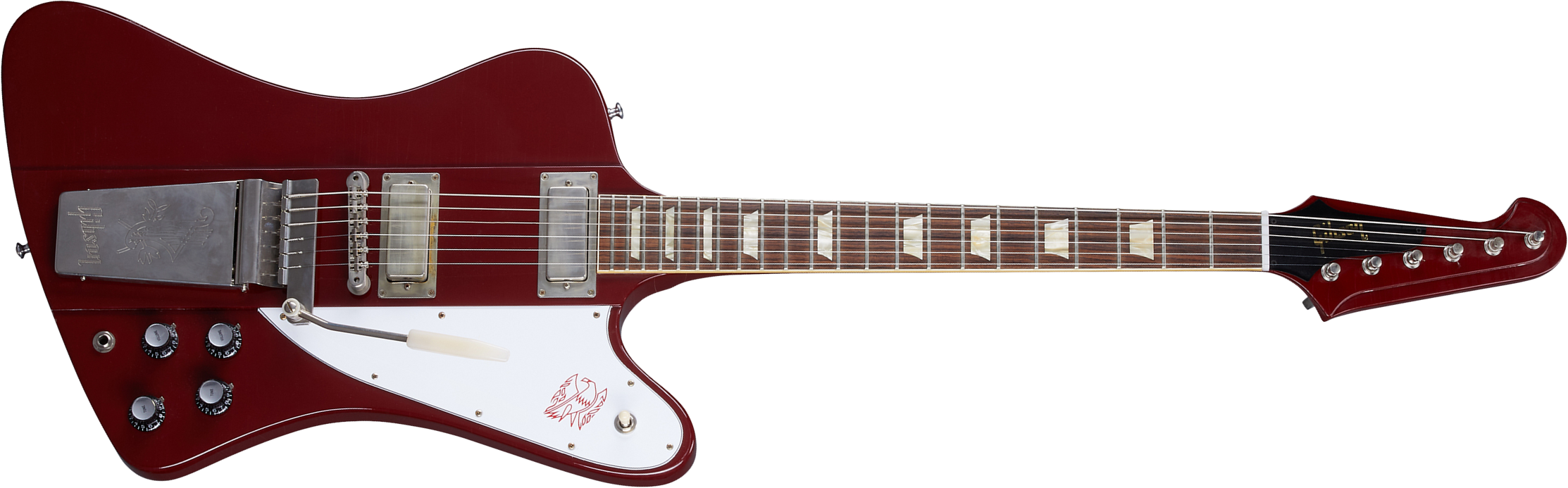 Gibson Custom Shop Murphy Lab Firebird 1963 Maestro Reissue Trem 2mh Rw - Ultra Light Aged Ember Red - Retro-rock elektrische gitaar - Main picture