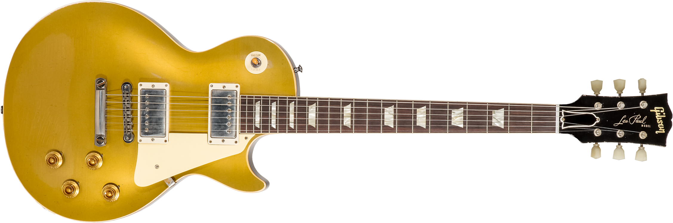 Gibson Custom Shop Murphy Lab Les Paul Goldtop 1957 Reissue 2h Ht Rw #721287 - Light Aged Double Gold With Dark Back - Enkel gesneden elektrische gita