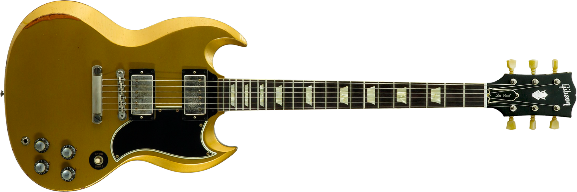 Gibson Custom Shop Sg Standard 1961 Reissue 2h Ht Rw #500881 - Murphy Lab Ultra Heavy Aged Double Gold - Double cut gitaar - Main picture