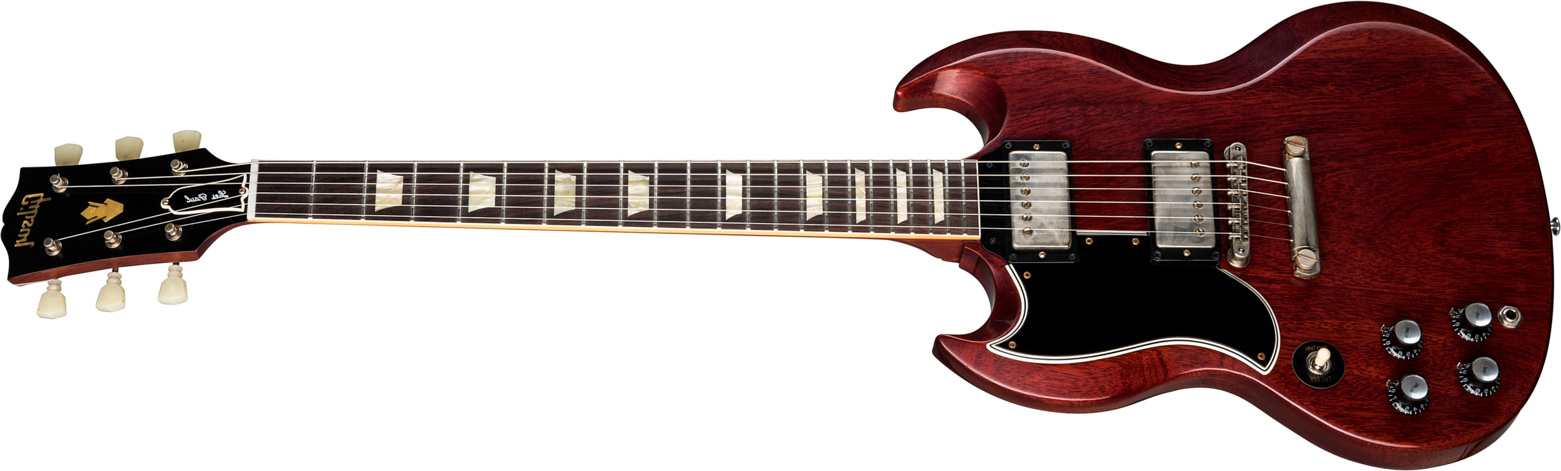 Gibson Custom Shop Sg Standard 1961 Stop Bar Reissue Lh Gaucher 2h Ht Rw - Vos Cherry Red - Guitarra eléctrica de doble corte. - Main picture