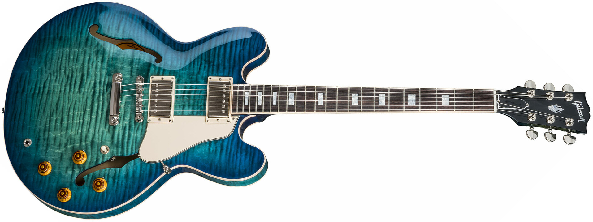 Gibson Es-335 Figured 2018 - Aquamarine - Semi hollow elektriche gitaar - Main picture