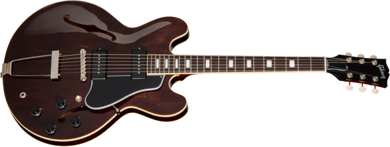 Gibson Es330 Original 2s P90 Ht Rw - Dark Walnut - Semi hollow elektriche gitaar - Main picture