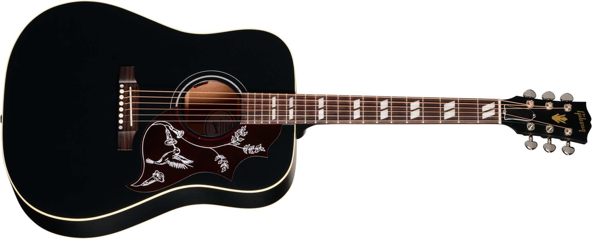 Gibson Hummingbird Special Modern Dreadnought Cbd Epicea Acajou Rw - Satin Ebony - Folk gitaar - Main picture