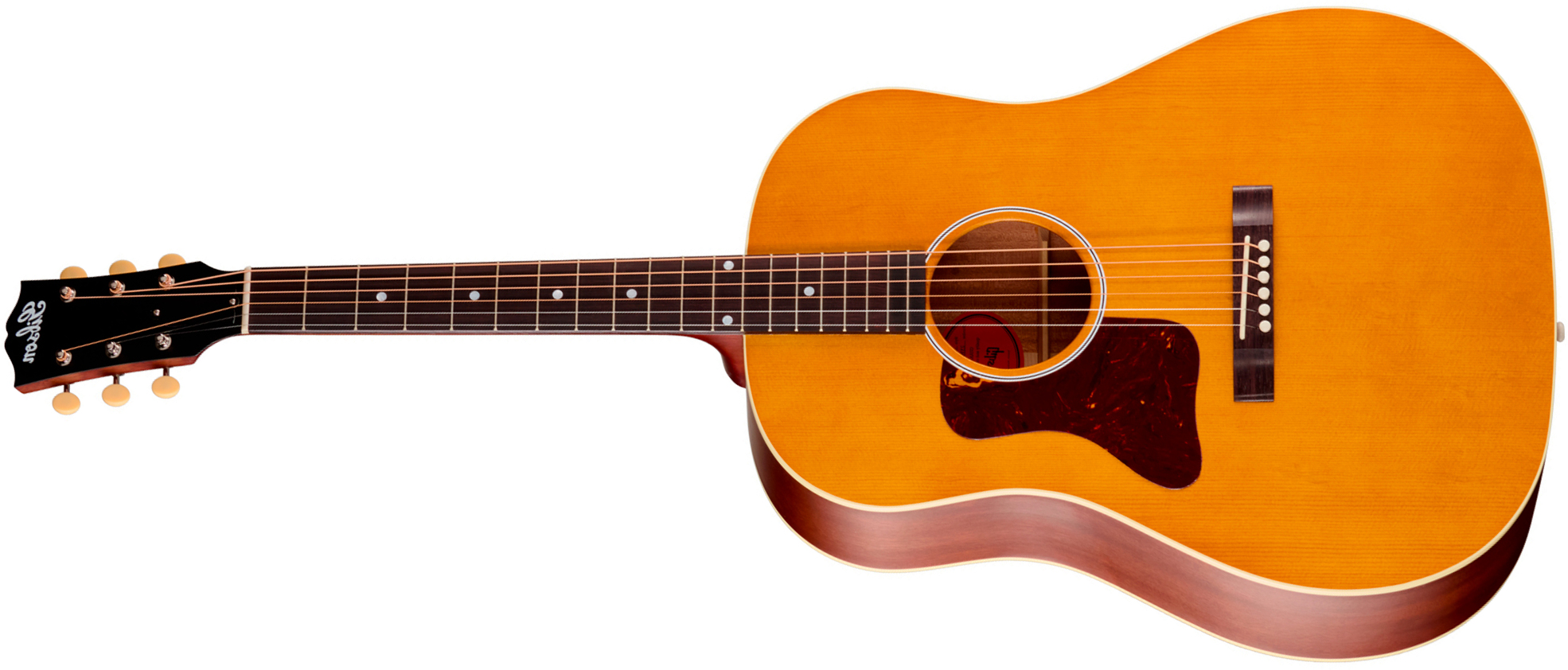 Gibson J45 Century 12-fret Lh Dreadnought Shsc Gaucher Epicea Acajou Rw - Vintage Amber Satin - Folk gitaar - Main picture