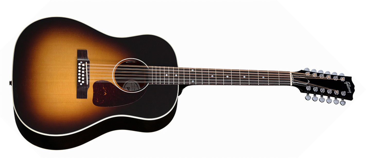 Gibson J45 Standard 12-string (baggs Hifi Dna) Dreadnought 12c Epicea Acajou Rw - Vintage Sunburst - Folk gitaar - Main picture