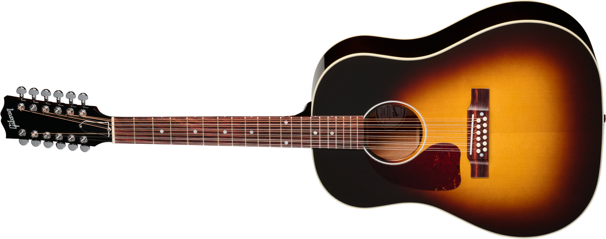 Gibson J45 Standard 12-string Lh (baggs Hifi Dna) Dreadnought 12c Gaucher Epicea Acajou Rw - Vintage Sunburst - Folk gitaar - Main picture