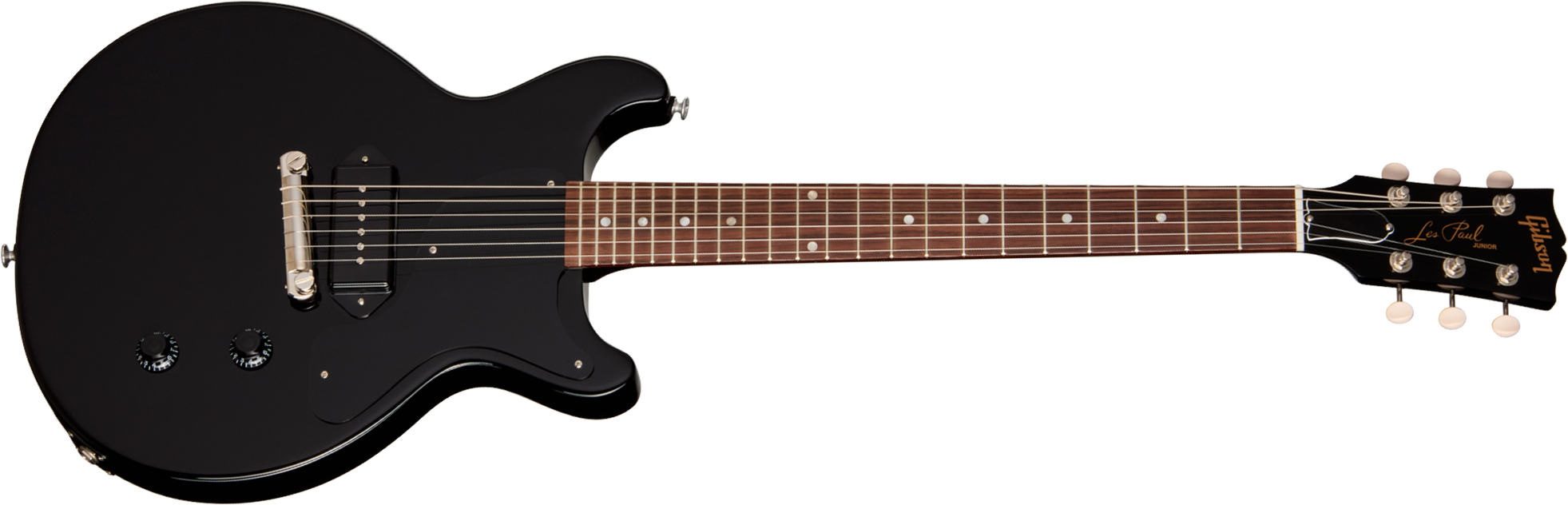 Gibson Les Paul Junior Dc Usa 2s P90 Ht Rw - Ebony - Double cut gitaar - Main picture