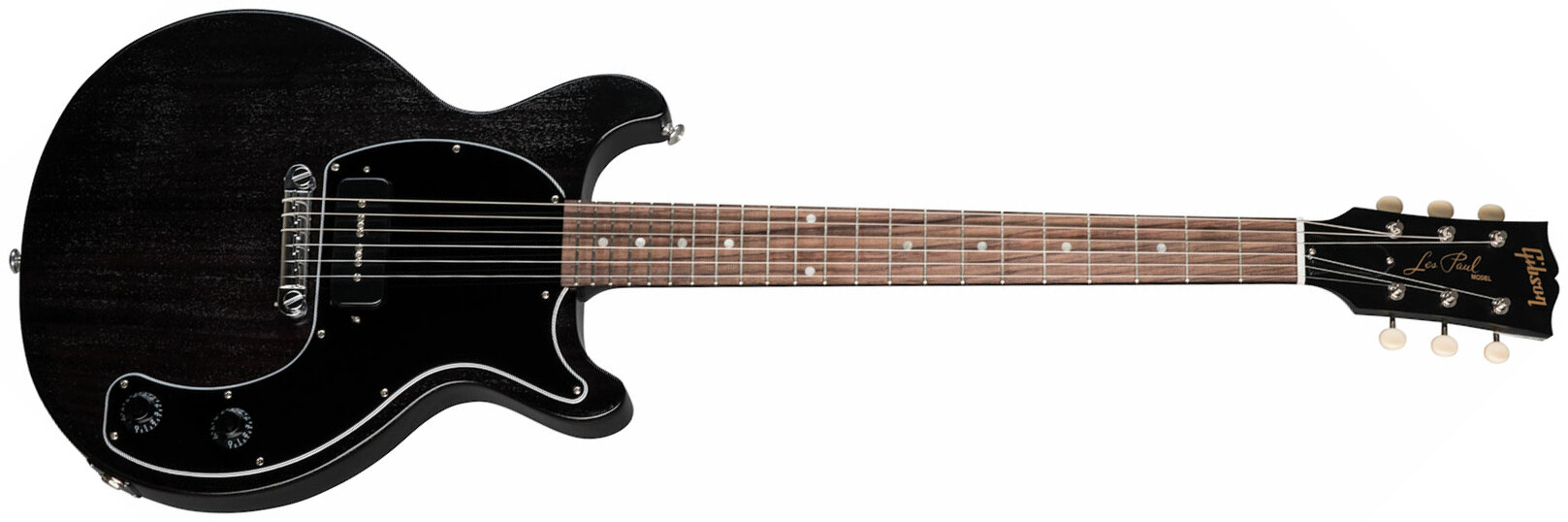 Gibson Les Paul Junior Tribute Dc Modern P90 - Worn Ebony - Guitarra eléctrica de doble corte. - Main picture