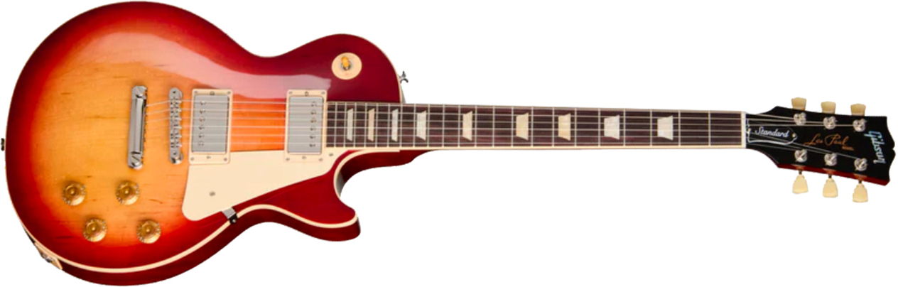 Gibson Les Paul Standard 50s Plain Top Original Usa 2h Ht Rw - Dark Cherry Sunburst - Single cut gitaar - Main picture