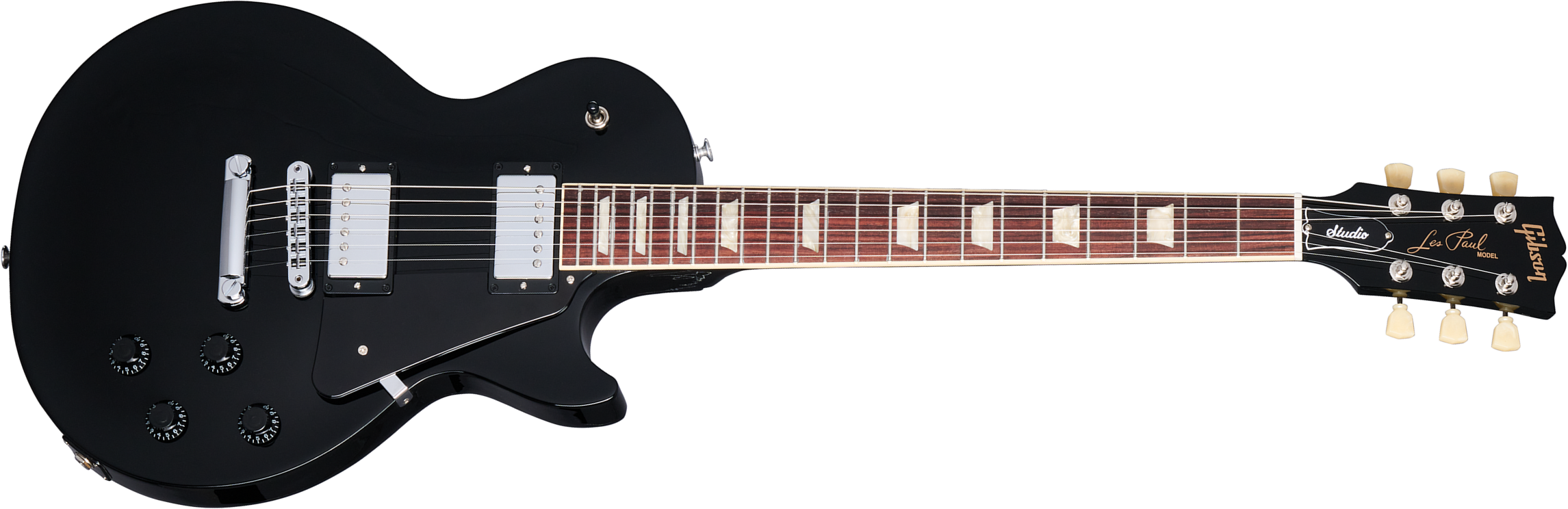 Gibson Les Paul Studio 2h Burstbucker Pro Ht Rw - Ebony - Enkel gesneden elektrische gitaar - Main picture