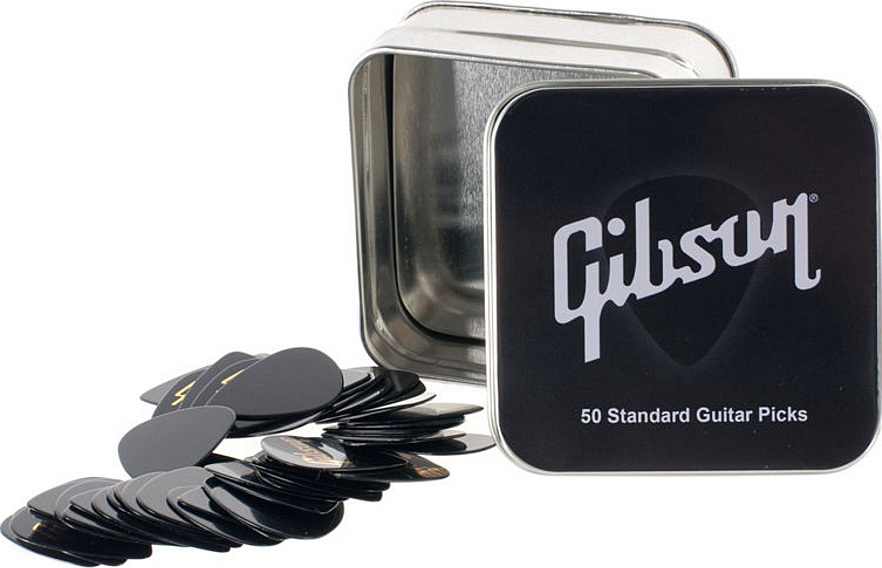 Gibson Lot De 50 Pick Tin Standard Style Thin  Boite Metal - Plectrum - Main picture