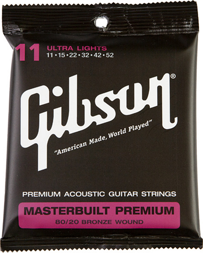 Gibson Jeu De 6 Cordes Masterbuilt Premium 80/20 Brass Acoustic Sag-brs11 011.052 - Westerngitaarsnaren - Main picture