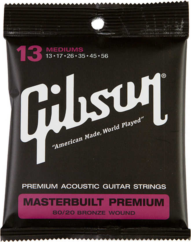 Gibson Jeu De 6 Cordes Masterbuilt Premium 80/20 Brass Acoustic Sag-brs13 013.056 - Westerngitaarsnaren - Main picture