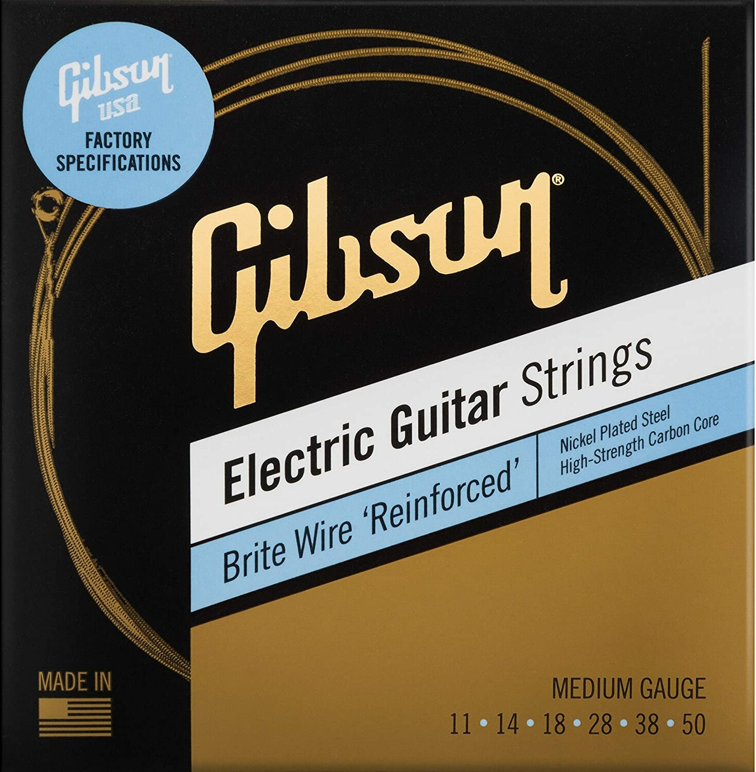 Gibson Seg-bwr10 Brite Wire Reinforced Nps Electric Guitar Light 6c 10-46 - Elektrische gitaarsnaren - Main picture