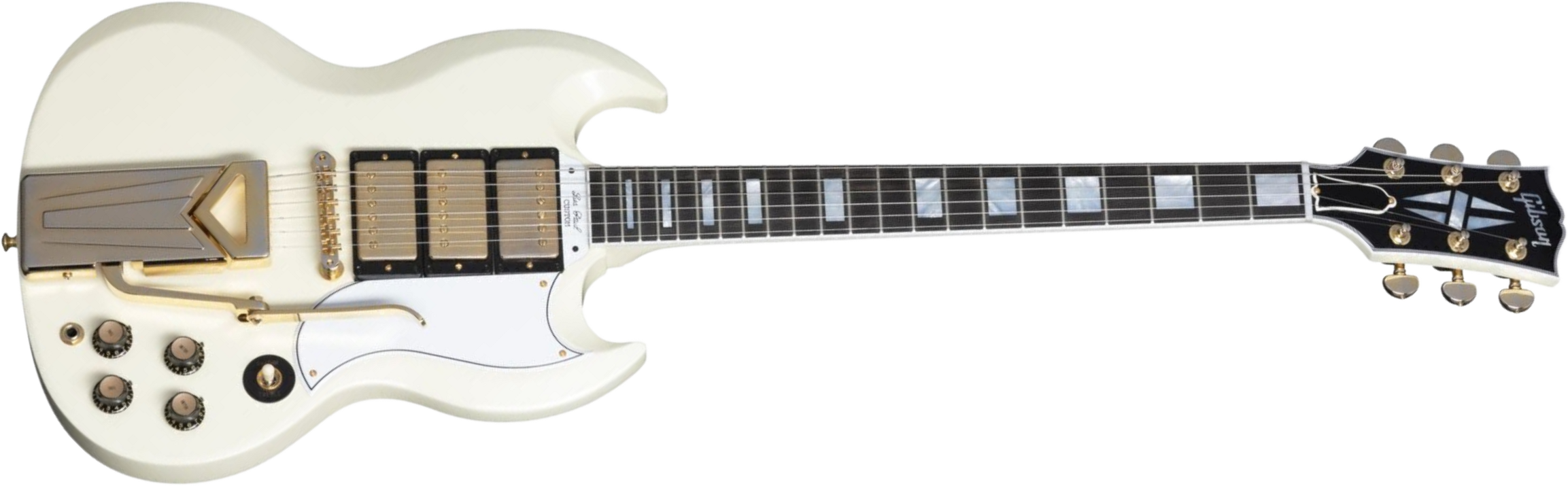 Gibson Sg Les Paul Custom 1961 60th Anniversary 3h Trem Eb - Vos Aged Polaris White - Guitarra eléctrica de doble corte. - Main picture