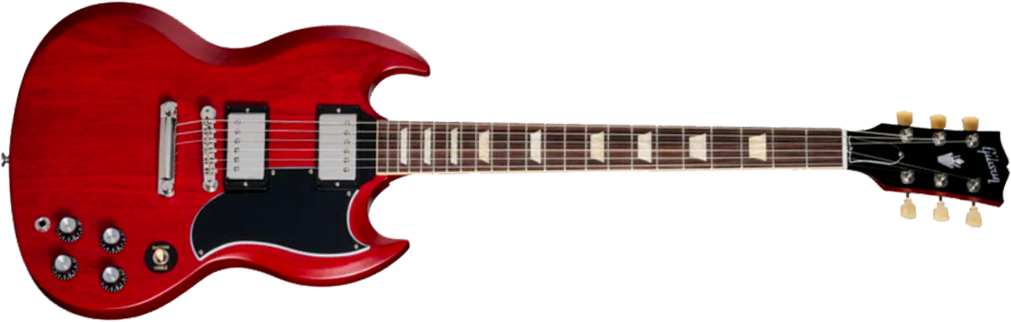 Gibson Sg Standard 1961 Faded W. 57 Classic Underwound Original 2h Ht Rw - Vintage Cherry Satin - Double cut gitaar - Main picture