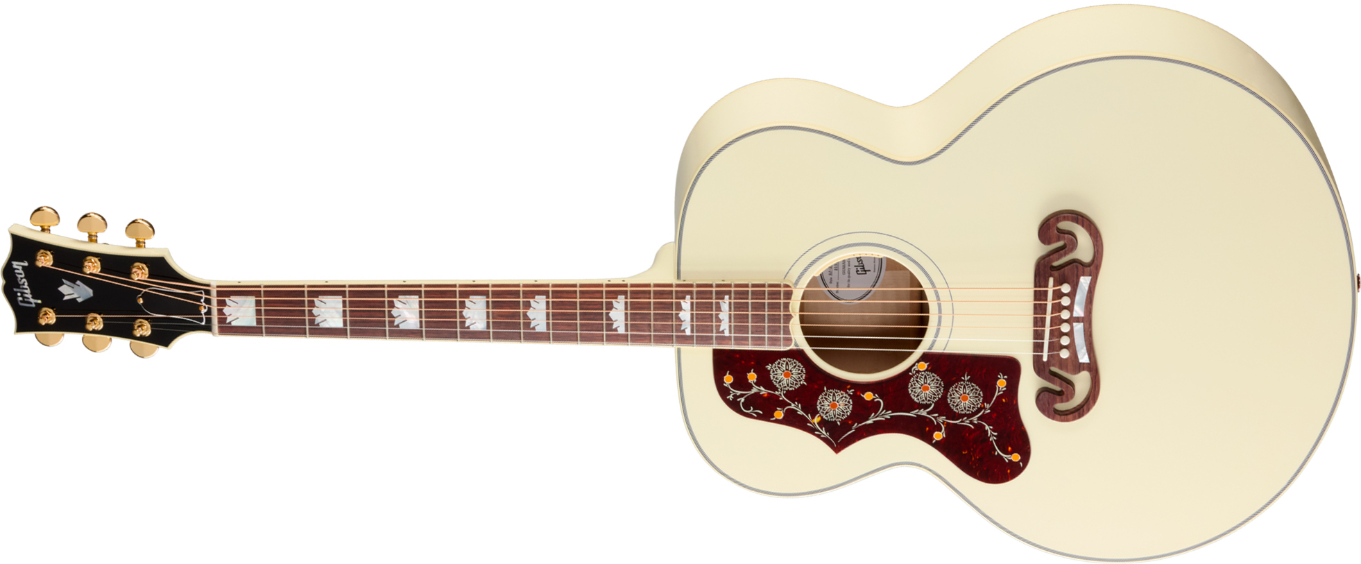 Gibson Sj200 Standard (baggs Hifi Dna) Jumbo Epicea Erable Rw - Classic White - Folk gitaar - Main picture