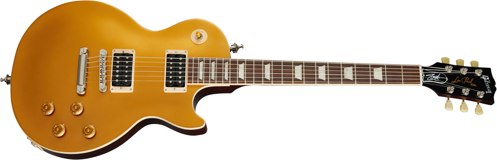 Gibson Slash Les Paul Standard Goldtop Victoria Signature 2h Ht Rw - Gold - Enkel gesneden elektrische gitaar - Main picture