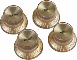 Draaiknop Gibson Top Hat Knobs With Inserts 4-Pack - Gold w/ Gold Inserts