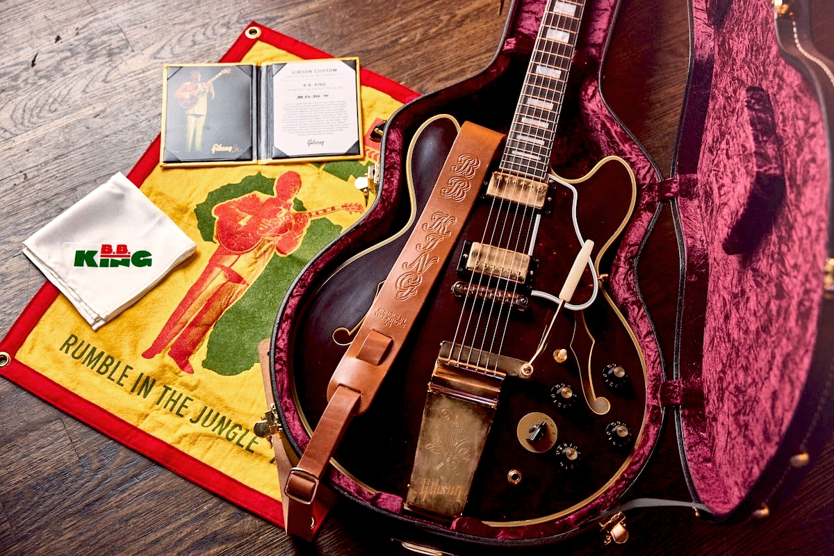 Gibson Custom Shop Bb King Es355 1974 Rumble In The Jungle 2h Trem Eb #bbes33505 - Murphy Lab Light Aged Walnut - Semi hollow elektriche gitaar - Vari