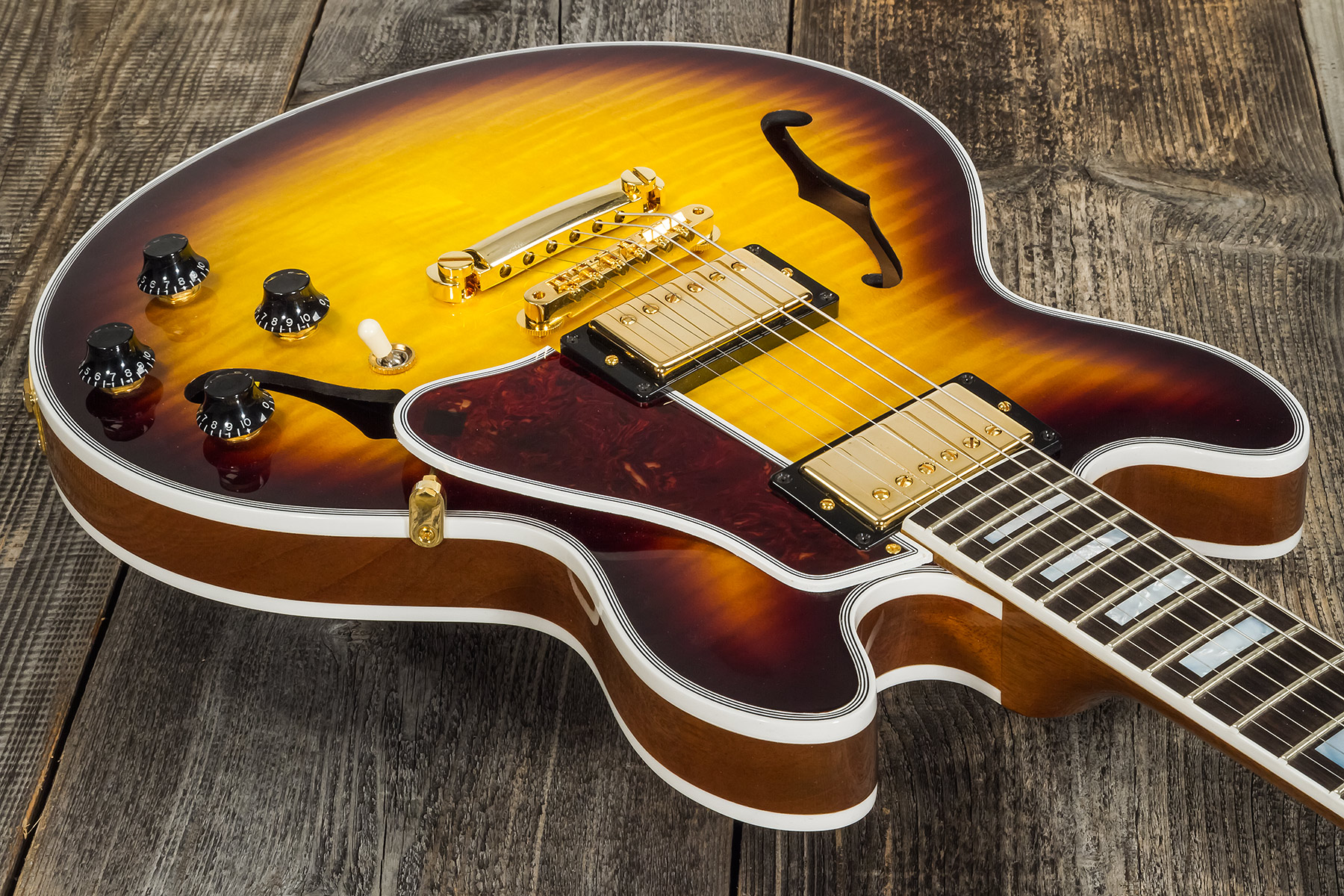 Gibson Custom Shop Cs-356 2h Ht Eb #cs201786 - Vintage Sunburst - Semi hollow elektriche gitaar - Variation 2
