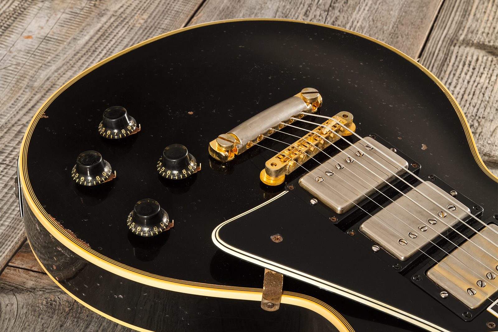 Gibson Custom Shop Eric Clapton Les Paul Custom 1958 Signature 2h Ht Eb - Murphy Lab Ebony - Kenmerkende elektrische gitaar - Variation 3