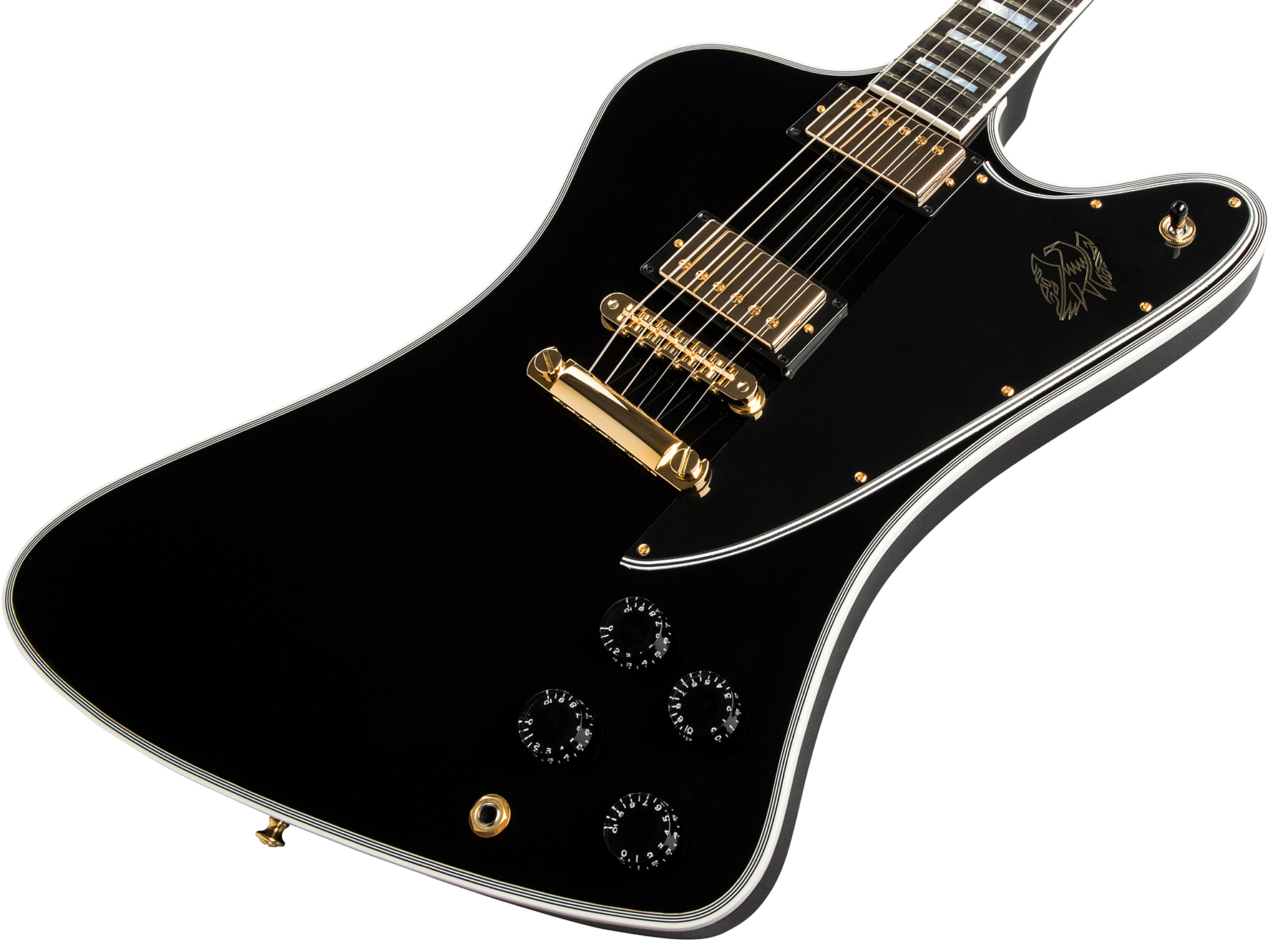 Gibson Custom Shop Firebird Custom 2019 2h Ht Eb - Ebony - Retro-rock elektrische gitaar - Variation 3