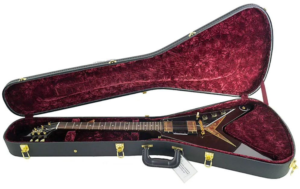 Gibson Custom Shop Flying V 1958 Mahogany Reissue 2h Ht Rw - Vos Oxblood - Retro-rock elektrische gitaar - Variation 4