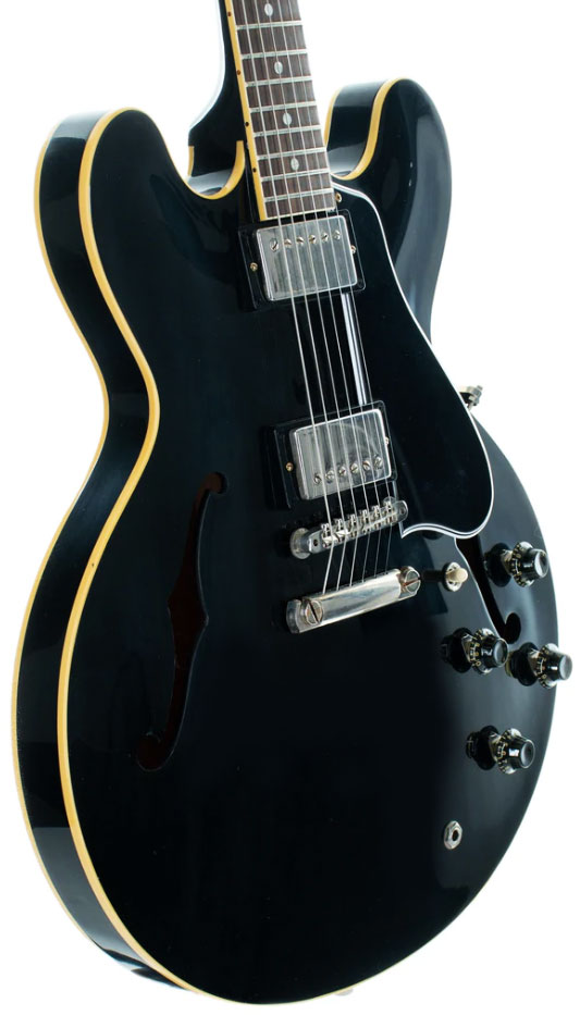 Gibson Custom Shop Historic Es-335 1959 Reissue 2h Ht Rw - Vos Ebony - Semi hollow elektriche gitaar - Variation 2