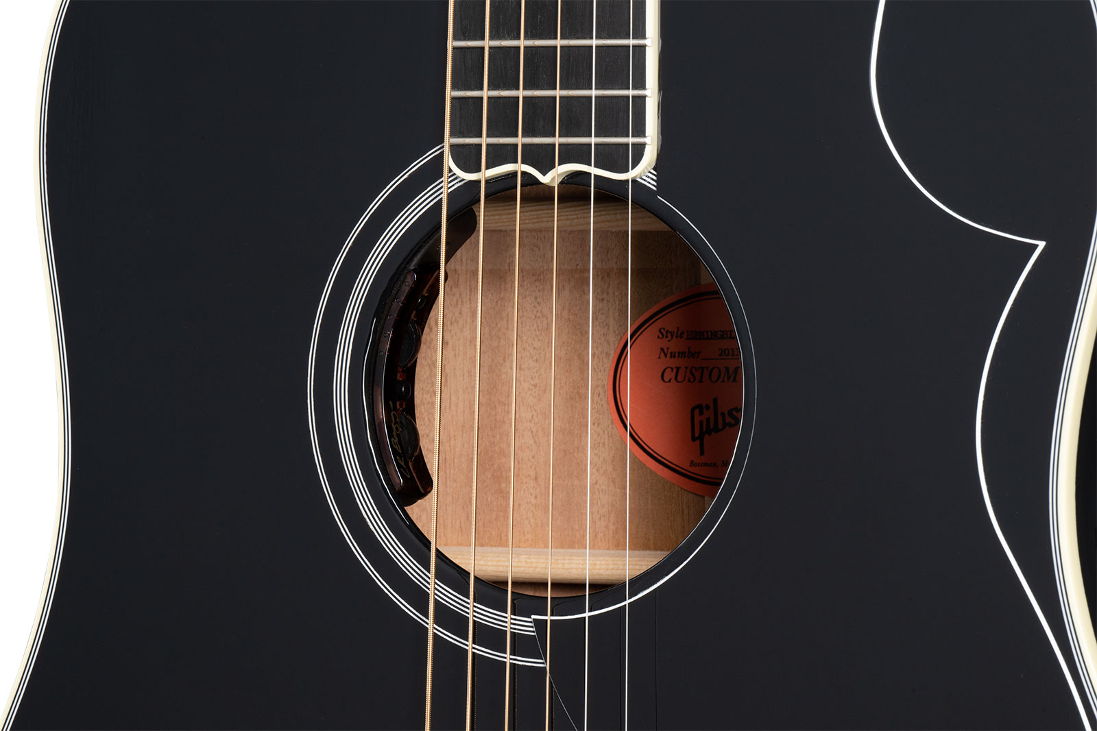 Gibson Custom Shop Hummingbird Custom Dreadnought Epicea Acajou Eb - Ebony - Elektro-akoestische gitaar - Variation 3