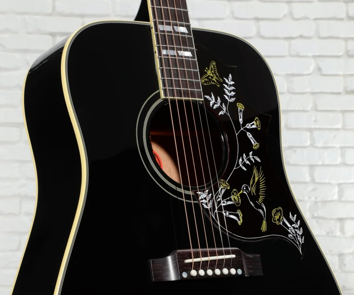Gibson Custom Shop Hummingbird Torch Dreadnought Epicea Acajou Rw - Ebony - Folk gitaar - Variation 2