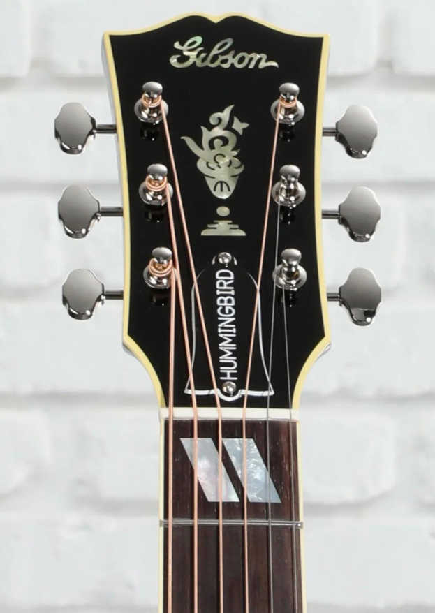 Gibson Custom Shop Hummingbird Torch Dreadnought Epicea Acajou Rw - Ebony - Folk gitaar - Variation 3