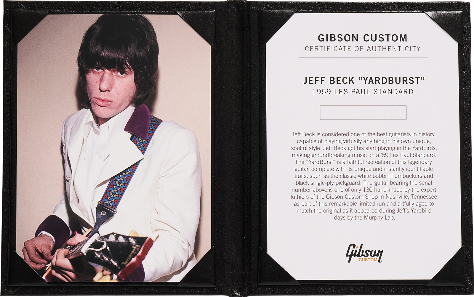 Gibson Custom Shop Jeff Beck Les Paul Standard 1959 Yardburst 2h Ht Rw #yb010 - Murphy Lab Aged Dark Cherry Sunburst - Enkel gesneden elektrische gita