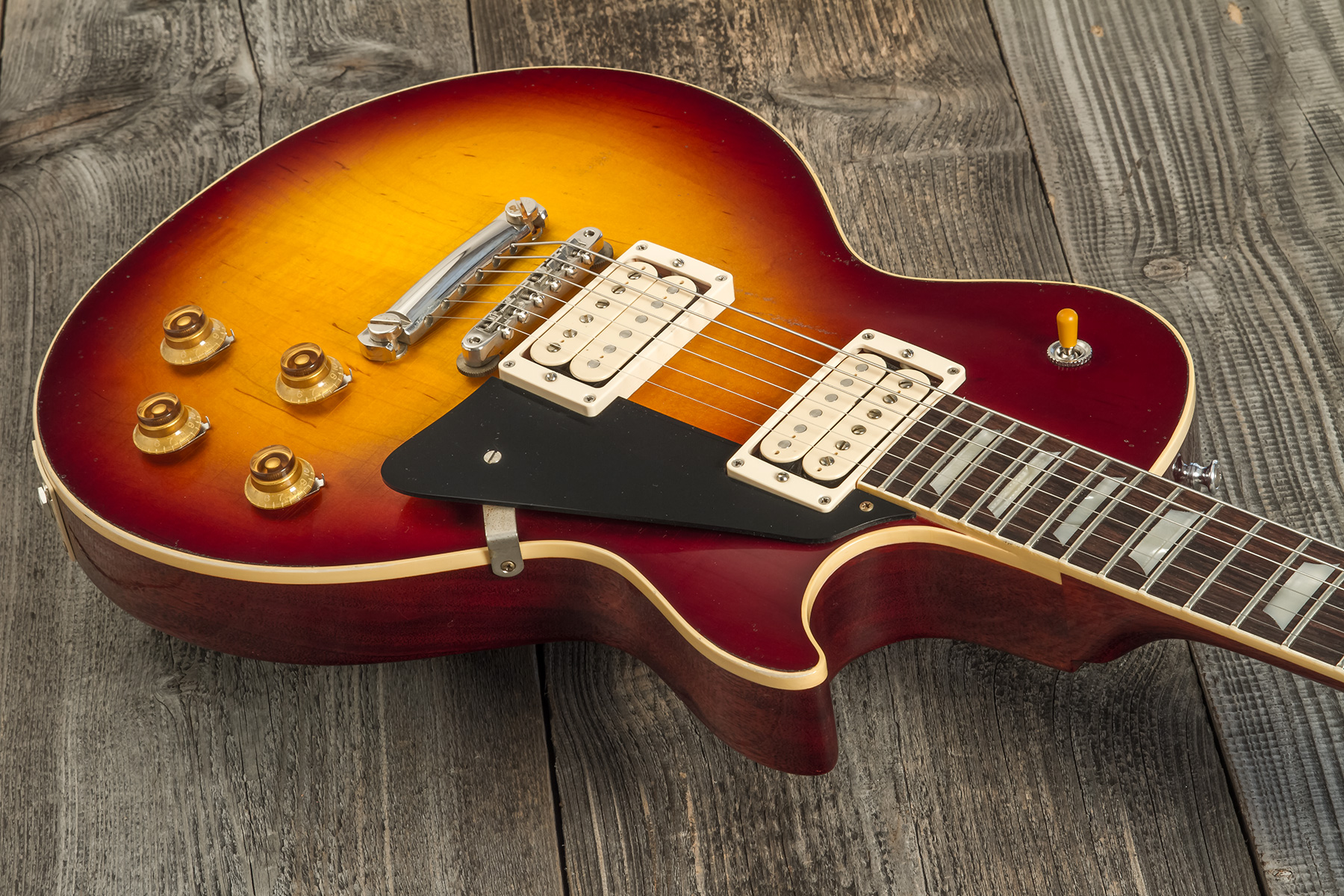 Gibson Custom Shop Jeff Beck Les Paul Standard 1959 Yardburst 2h Ht Rw #yb023 - Murphy Lab Aged Dark Cherry Sunburst - Enkel gesneden elektrische gita