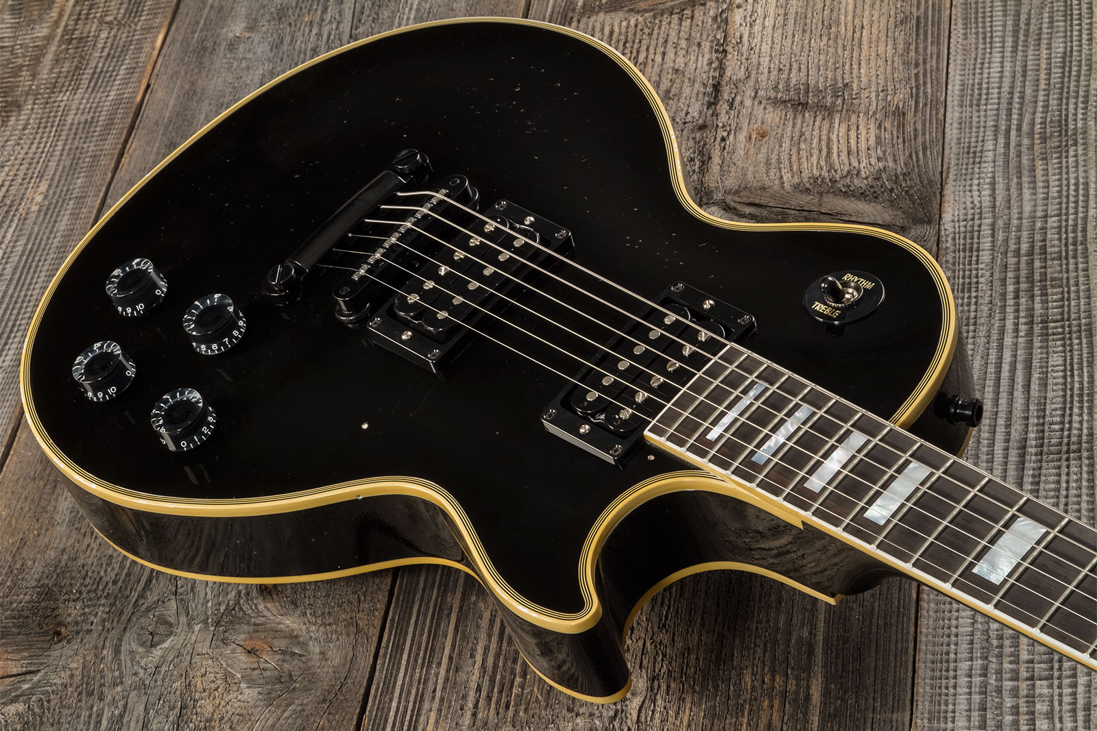 Gibson Custom Shop Kirk Hammett Les Paul Custom 1989 2h Ht Eb #kh009 - Murphy Lab Aged Ebony - Kenmerkende elektrische gitaar - Variation 5